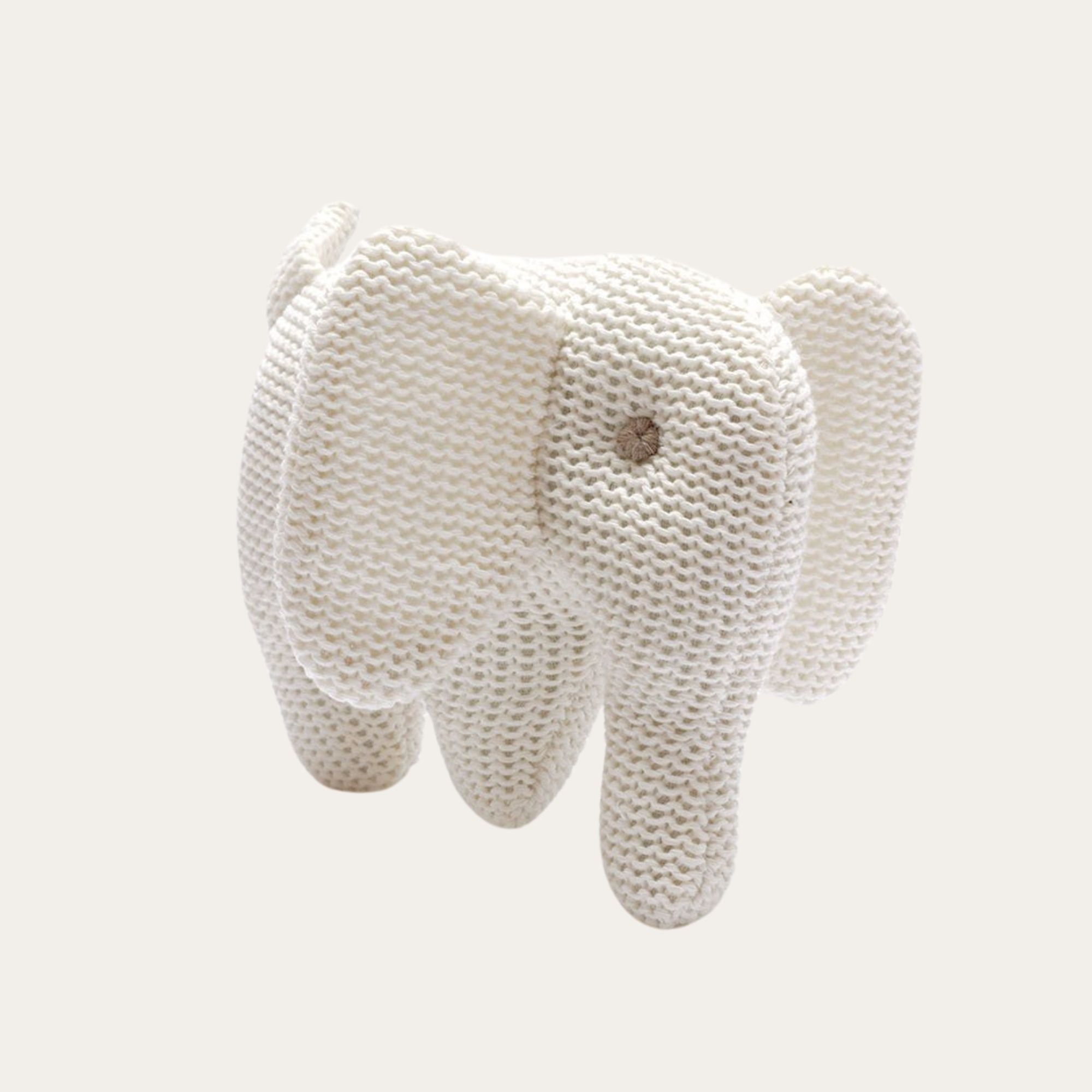 Organic elephant soft toy.