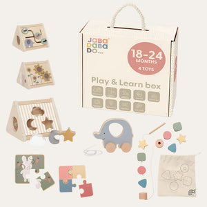 Play and Learn Box 18-24 Months - Four Engaging Educational Toys for Toddlers Wooden Toy.