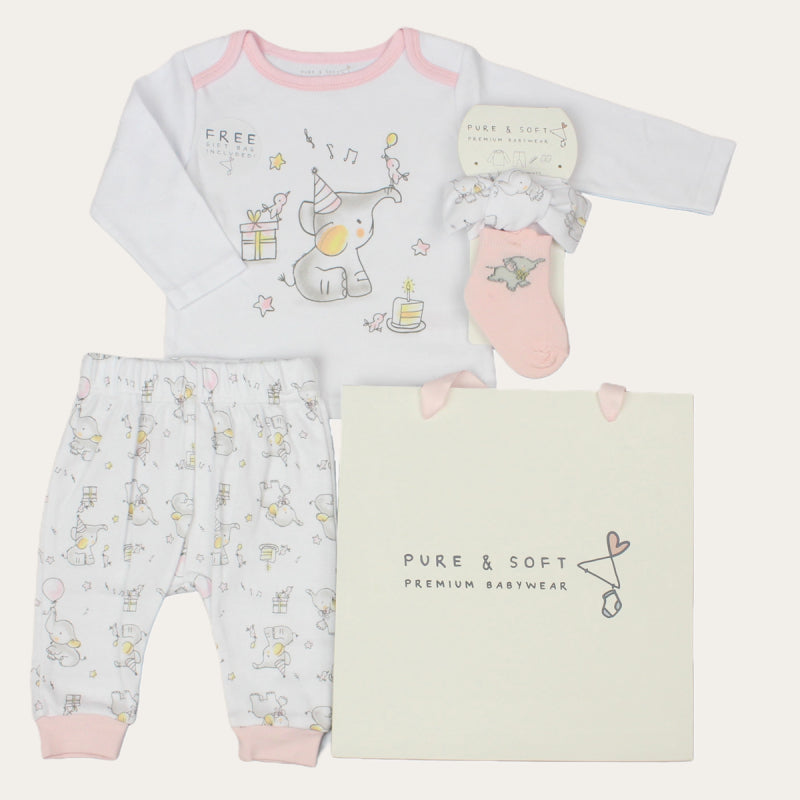 Baby Girls Elephant 4 Piece Clothes Set