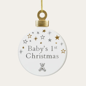 Hanging bauble Plaque Resin 'Baby's 1st Christmas' Christmas.