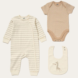 giraffe themed baby clothing gift set neutral