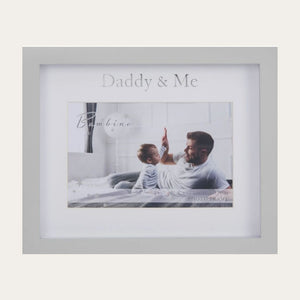 Bambino Daddy & Me Grey Frame 6" x 4" in Lidded Gift Box Photo Frame.