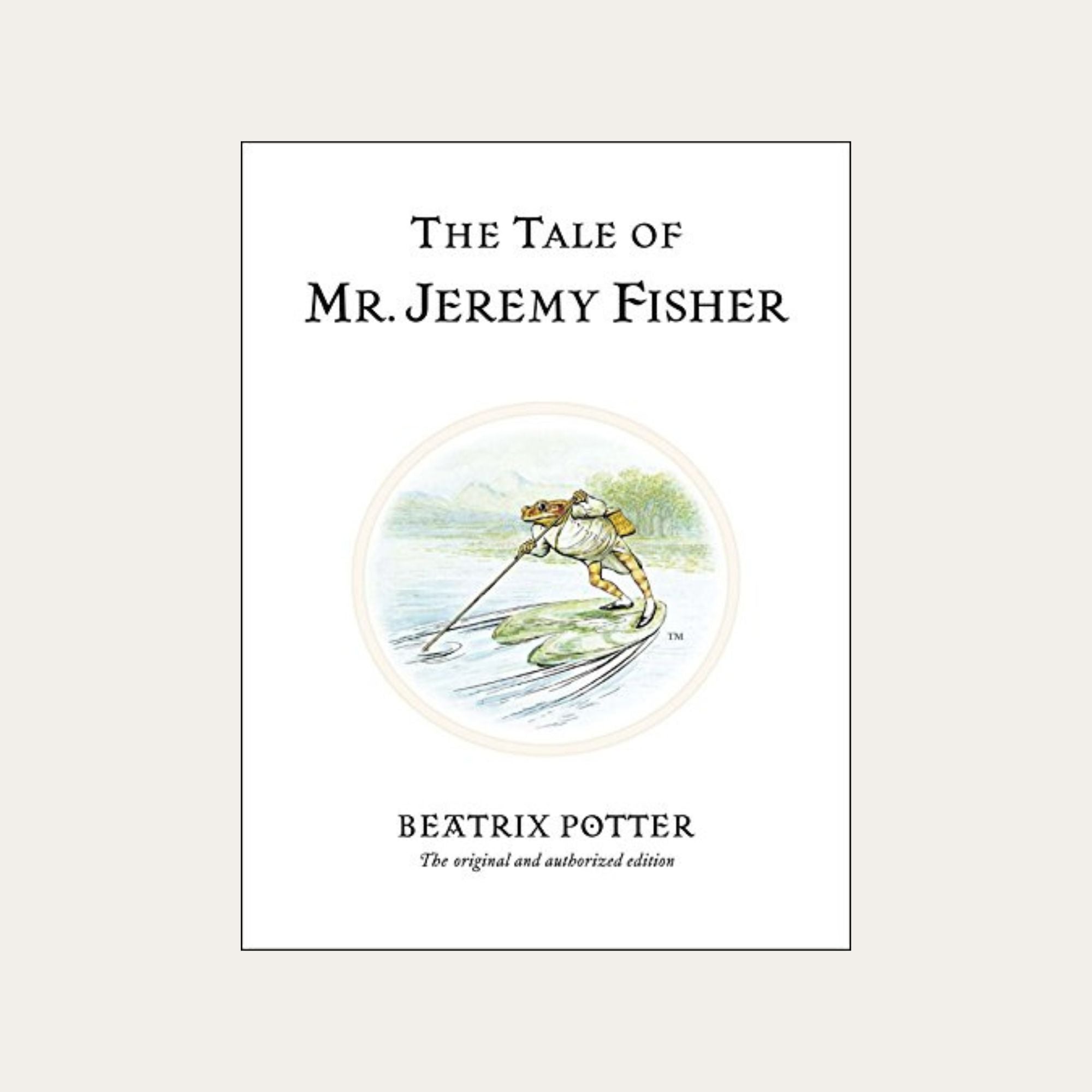 The tale of Mr Jeremy Fisher classic childrens book by Beatrix Potter.