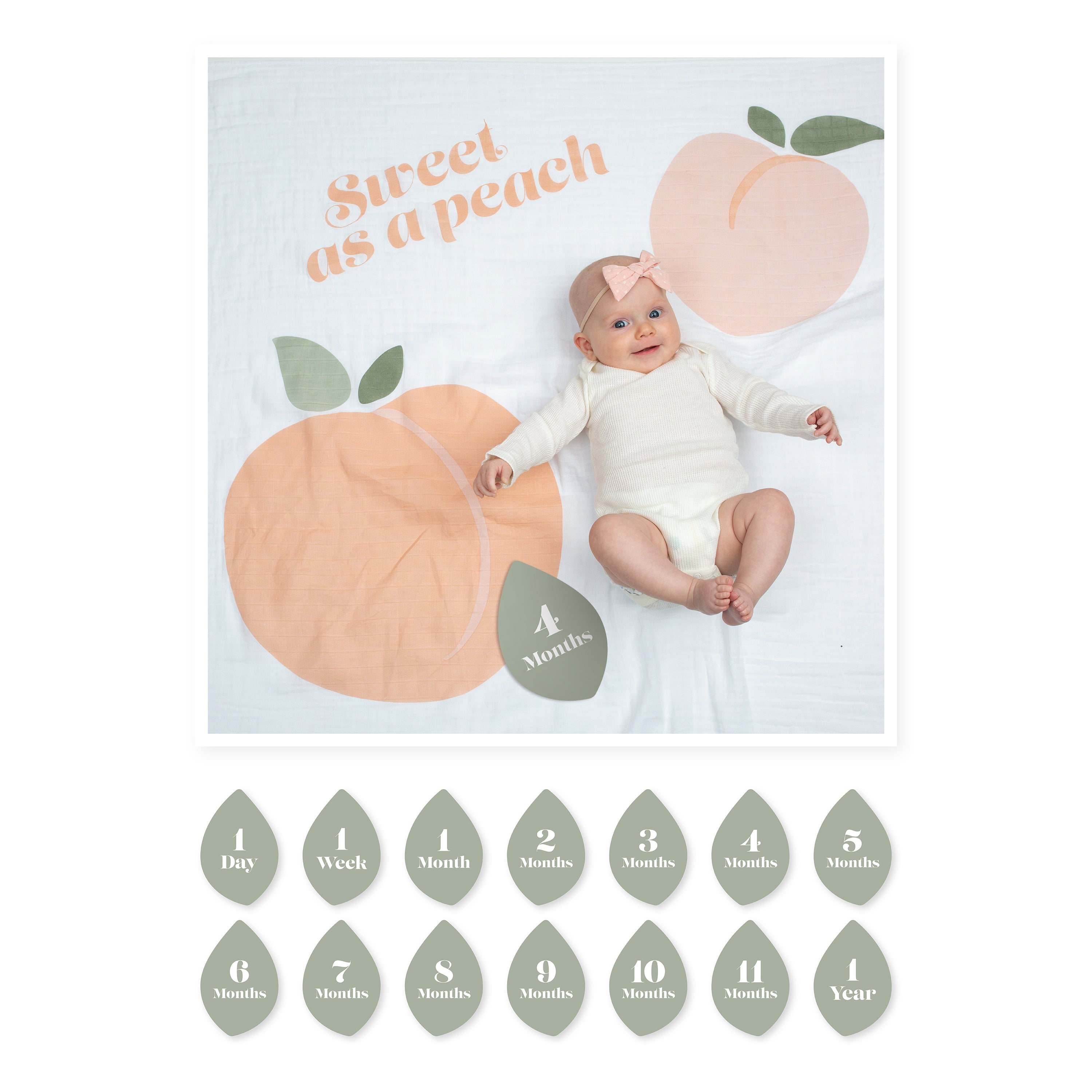 Blanket & Milestone Cards by Lulujo - 'Sweet as a Peach'