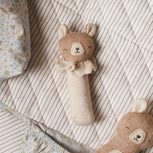 Knit baby rattle stick rattle animal