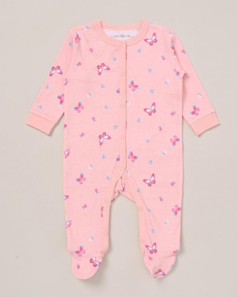 pink baby clothing with butterflies