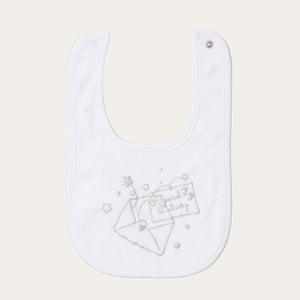 Special Delivery baby bib with embroidered detail