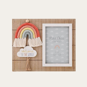 Photo Frame 'Welcome to the World' Rainbow Photo Frame bright colours.