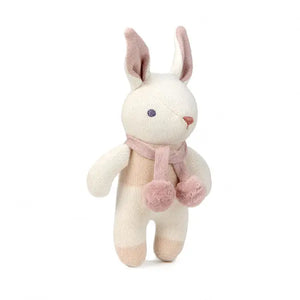 organic bunny rattle scarf pink