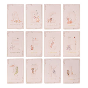Alphabet cards A to L arranged in a grid, each with an animal illustration.