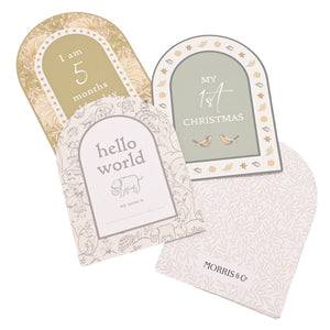 Five months, hello world and first Christmas cards showing patterned reverse sides