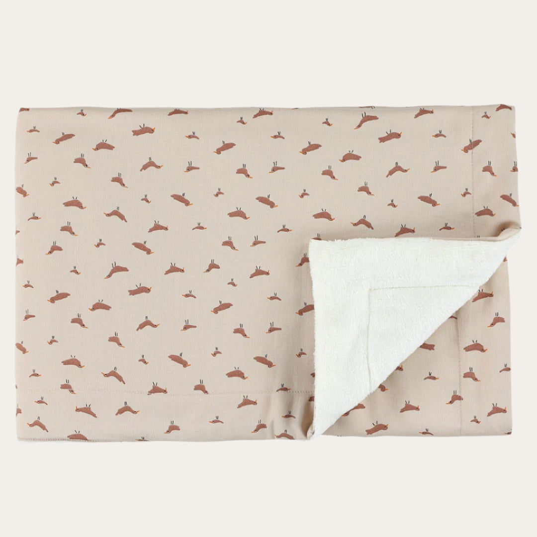 Babbling Birds Organic Fleece Baby Blanket – Bird Print 75x100cm baby blanket