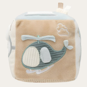 Soft baby activity cube with mirror and textures