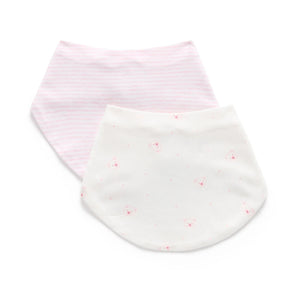 Baby bibs with pink bear design made from organic cotton, suitable for everyday dribbles and feeding