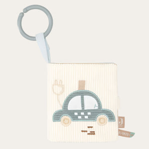 Sea Green and Cloud Blue baby activity book with soft pages