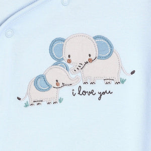 Baby boys blue sleepsuit in soft cotton