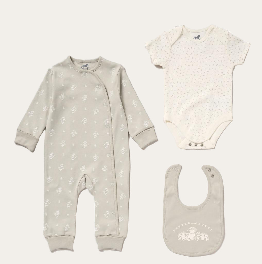 Woodland-Themed Baby Bib and Vest Gift Set