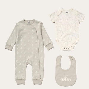 Woodland-Themed Baby Bib and Vest Gift Set