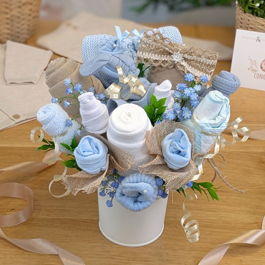 Baby boy clothing gifts set - floral bouquet