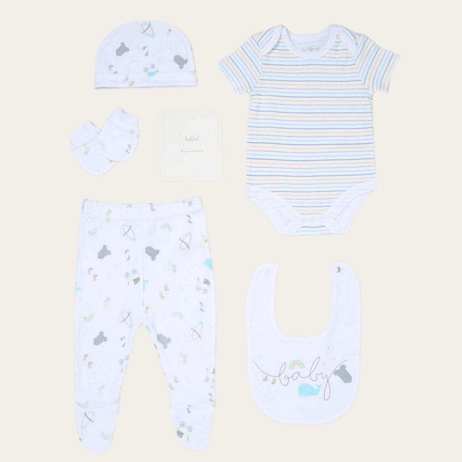 Unisex Baby Clothing Set Rainbow & Whale with Memory Book Unisex Baby Clothes.