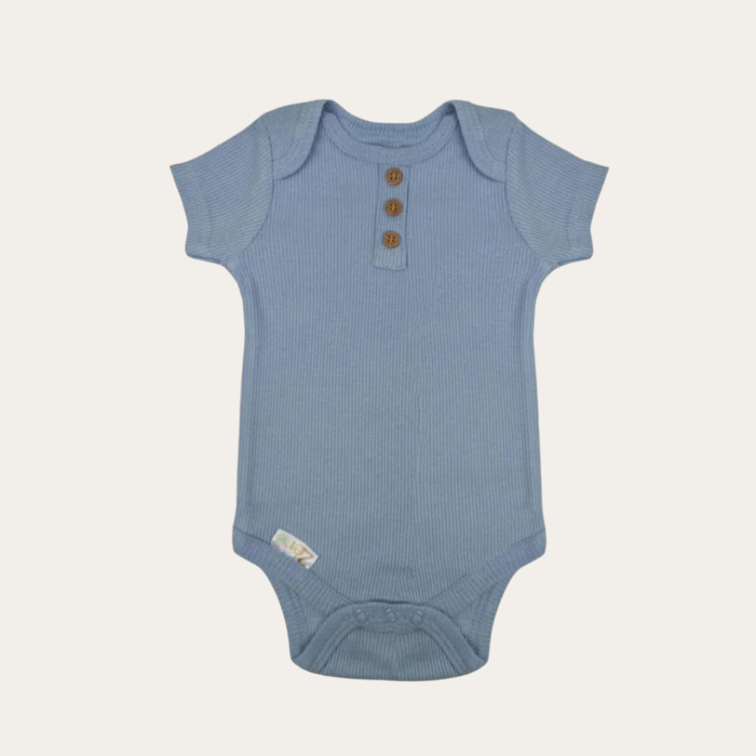 Baby Clothing Blue Ribbed Body Suit Baby Boy Clothes.