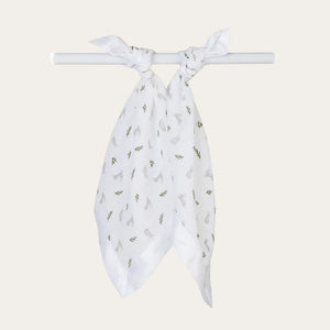 Muslin baby comforters with silky trim – set of 2