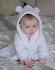 baby dressing gown white with ears