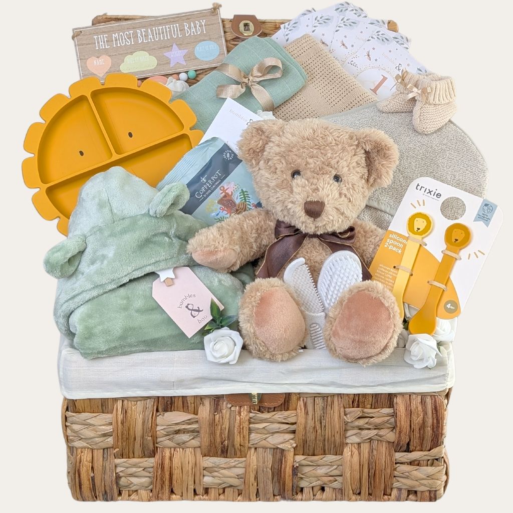 Large Jungle Baby Hamper Basket Newborn Gifts Bumbles Boo
