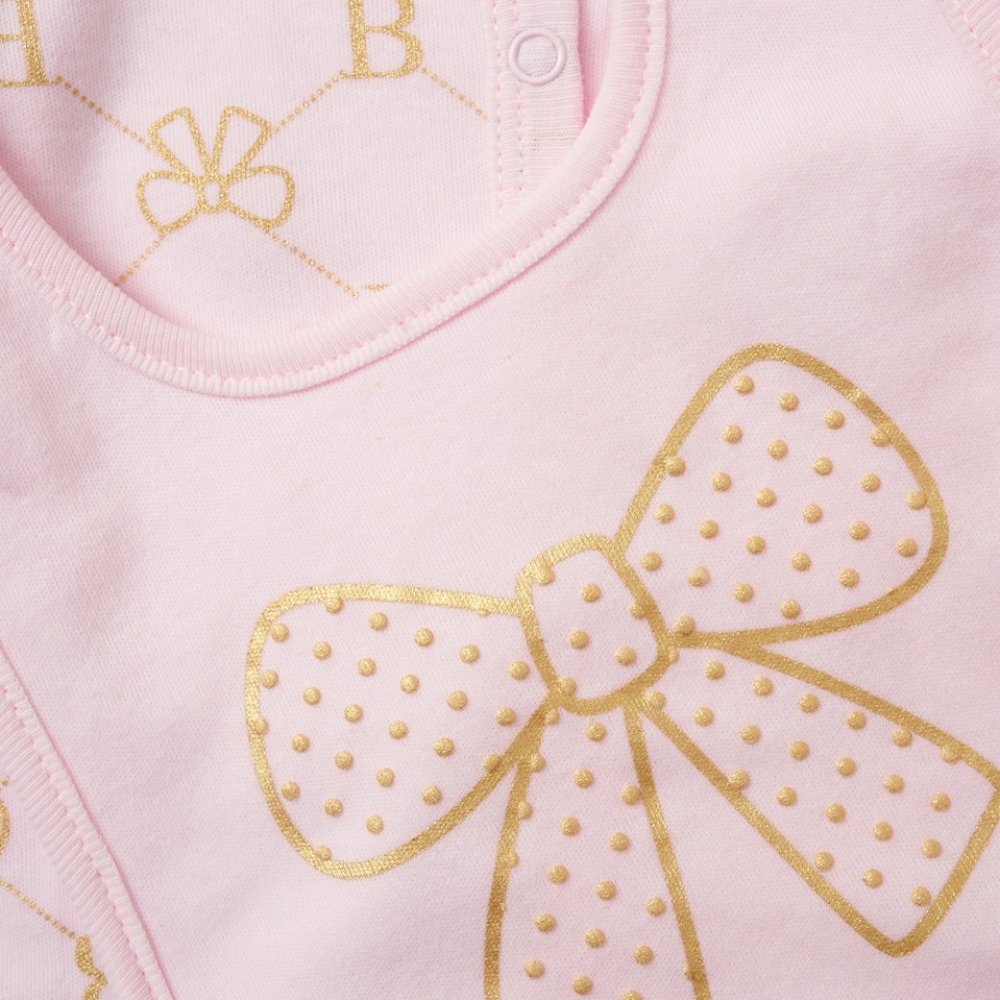 Baby Girl Bows 5 Piece Clothing Gift Set – Pink and Gold Design