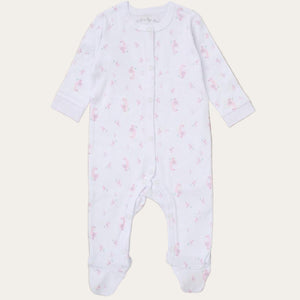 Soft Cotton Bib with Embroidered Goose for Newborn Girl