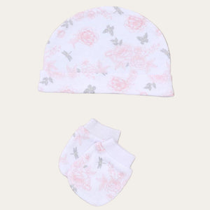 Soft Cotton Floral Baby Bodysuit with Butterfly Deta