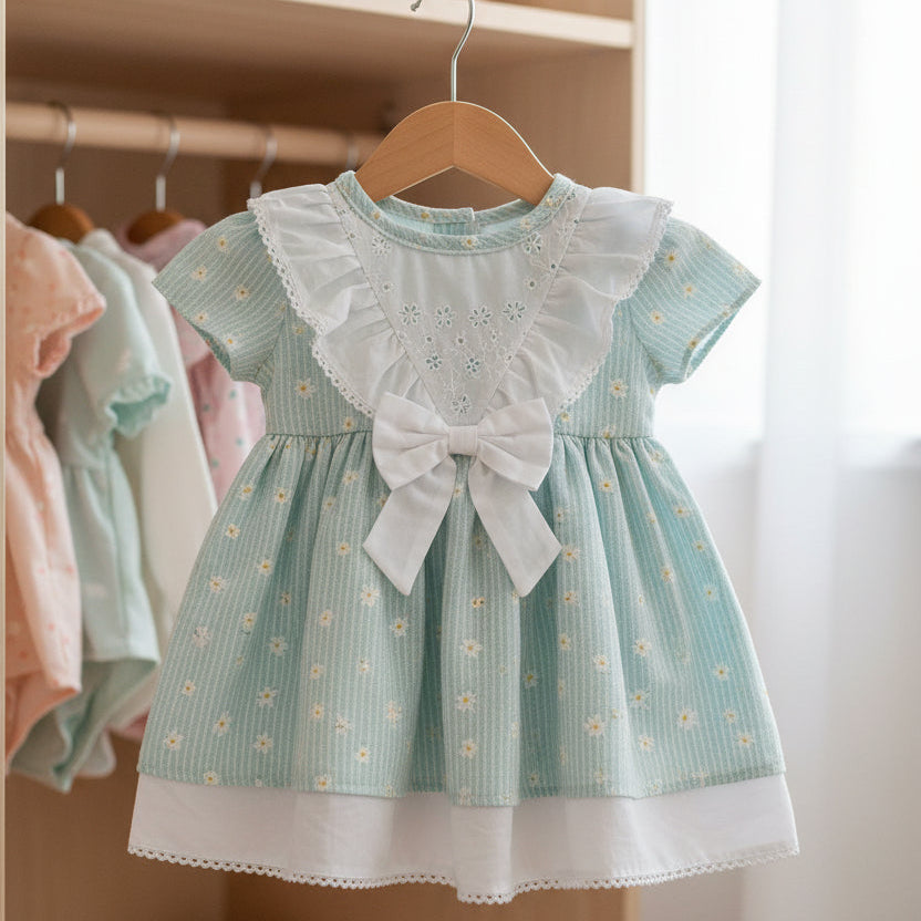 Baby Girls Woven Dress & Pants Set - Sage Green - Baby Girl Clothes