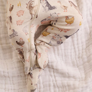 Soft sleepsuits with farm animal designs for boys