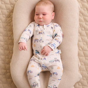 2 Pack Organic Zip Grow Suit – Farm Vehicles Print