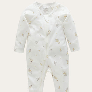 2 pack zipped baby growsuits in neutral tones