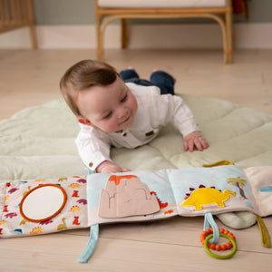 Soft 2 in 1 Sensory Unfoldable Activity Book - Dino Baby Book.
