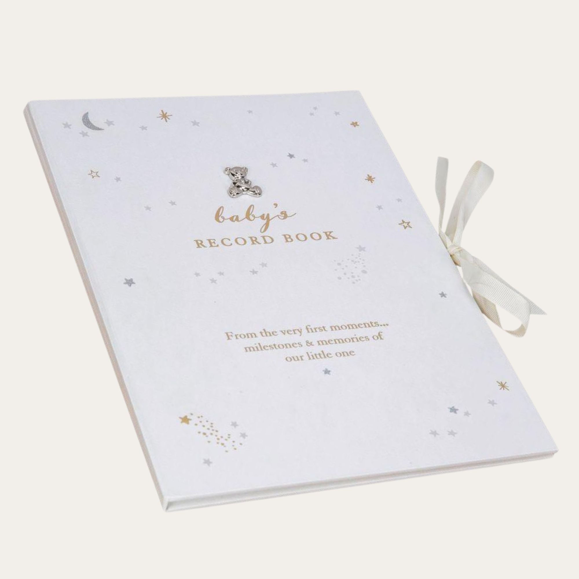 White Bambino Little Star Baby Record Book Baby Journal.