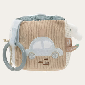 Sensory baby cube with mirror, soft prints and sounds