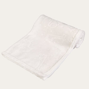White Baby Wrap – Embossed Animal Pattern, Soft Fabric