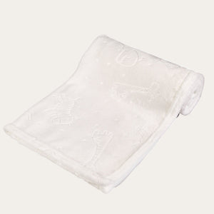 White Baby Wrap – Embossed Animal Pattern, Soft Fabric