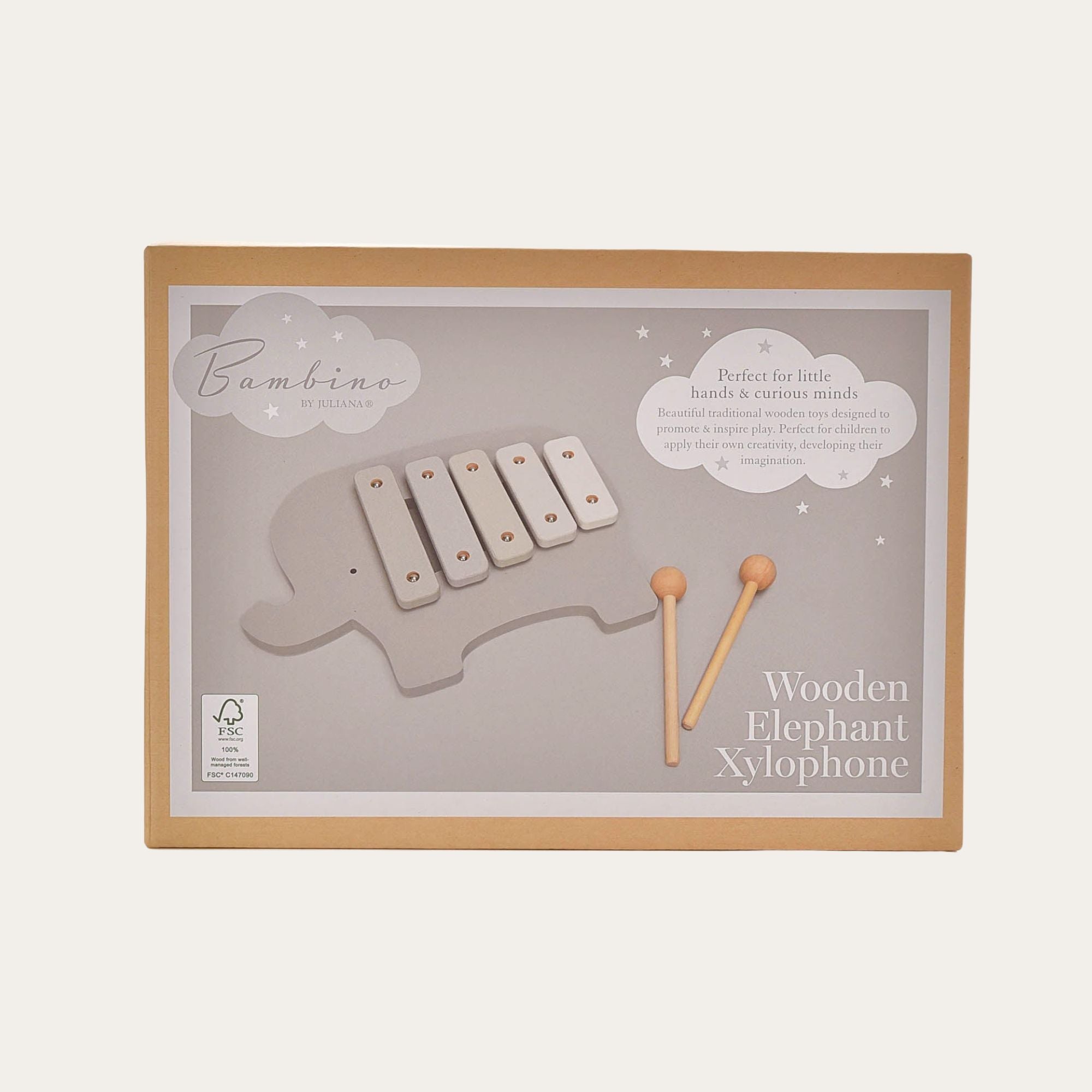Bambino Wooden Toy Xylophone - Elephant Wooden Toy.