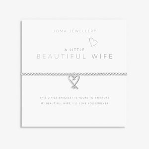 Silver Beautiful Wife bracelet gift by Joma Jewellery