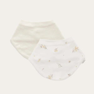 Bee print organic cotton dribble bibs for newborns