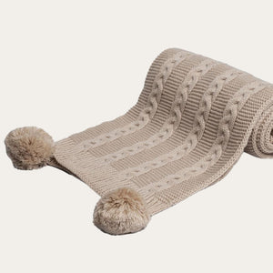 Recycled Cable Knit Blanket Wrap - Biscuit Baby Blanket.