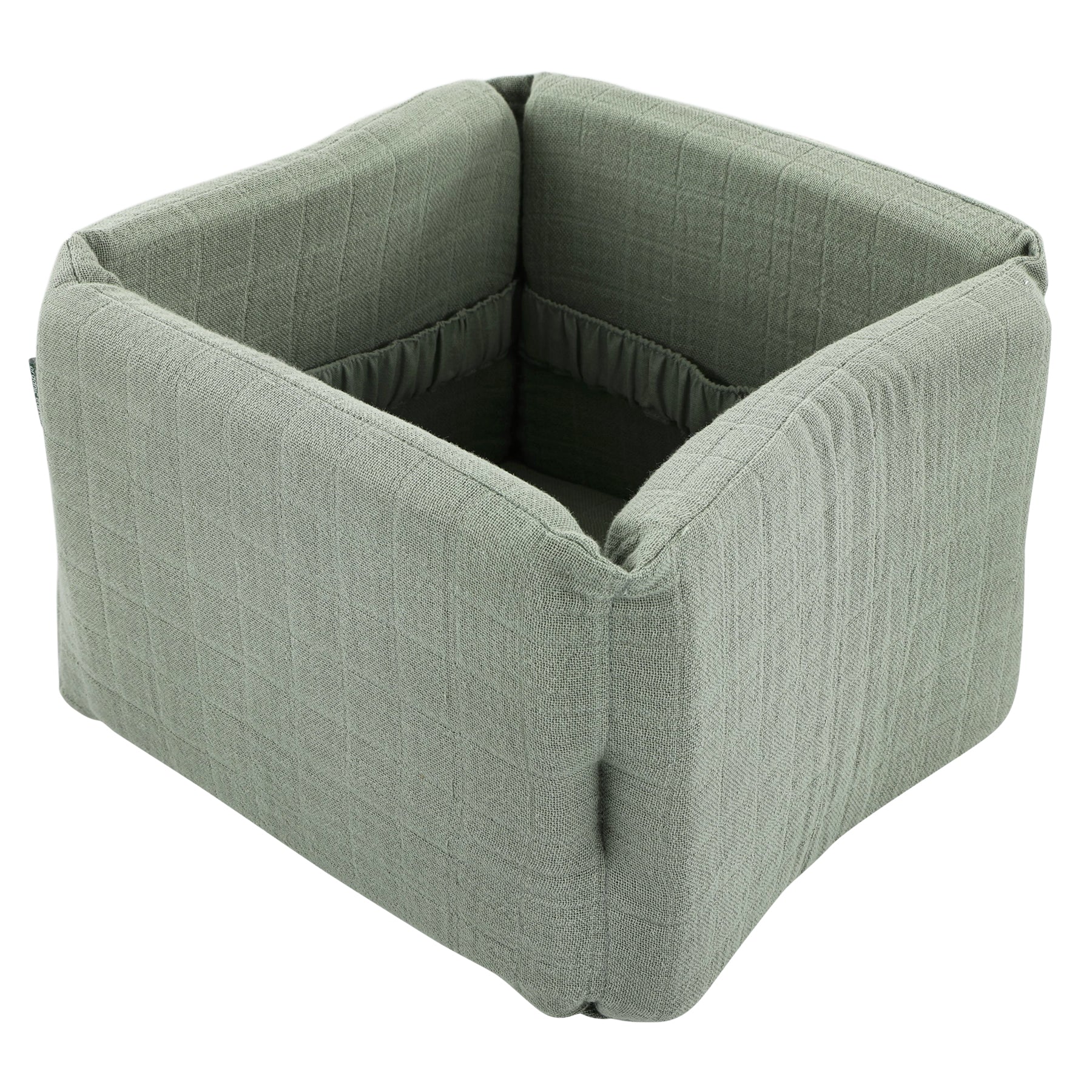 Pale green fabric storage basket
