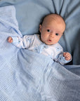 blue cellular baby blanket