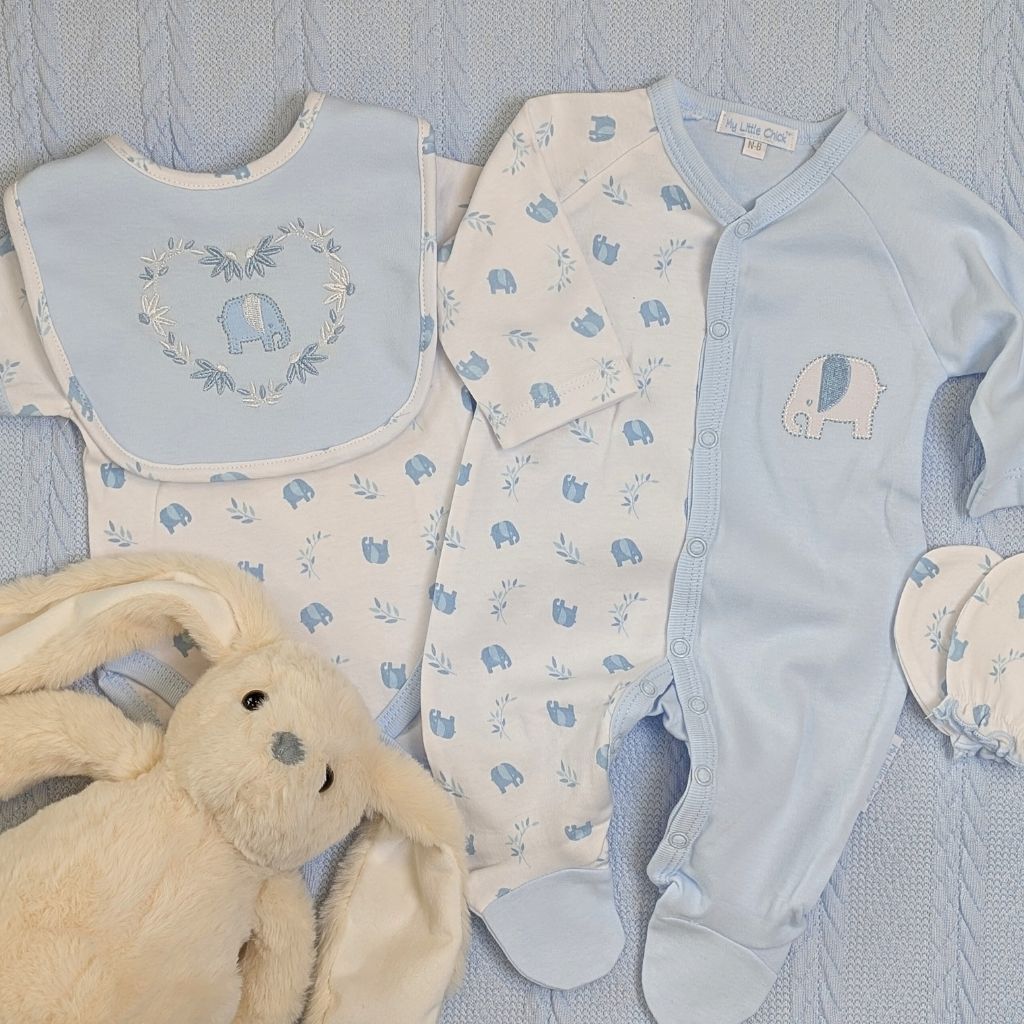 Blue Baby Boy Clothing Set – Elephant Design