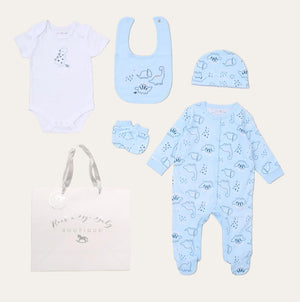 Dinosaur 5 Piece Baby Clothing Set –Blue