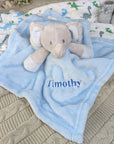 baby comforter elephant blanket personalised.