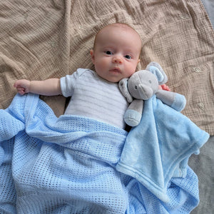 Personalisable Blue Elephant Comforter Baby Comforter.